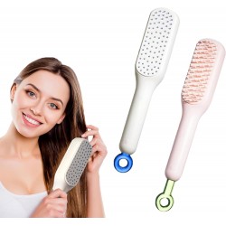 مشط تدليك مضاد للكهرباء الساكنة ذاتي التنظيف